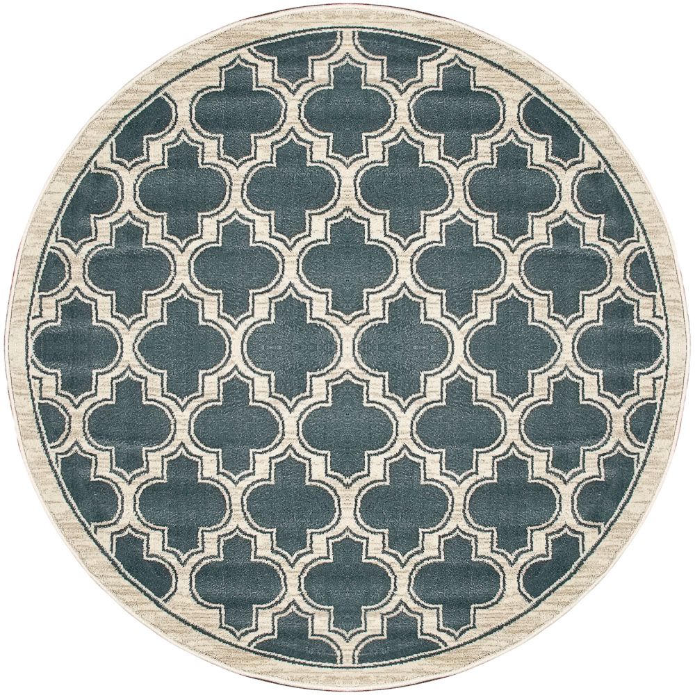 Dynamic Rugs 2816-510 Yazd 5.3 Ft. X 5.3 Ft. Round Rug in Blue/Ivory